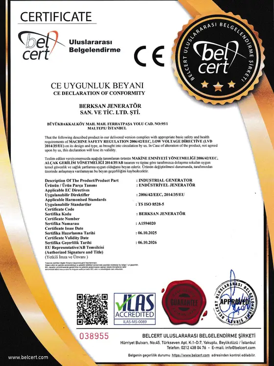 ISO 8528-5 Belgesi