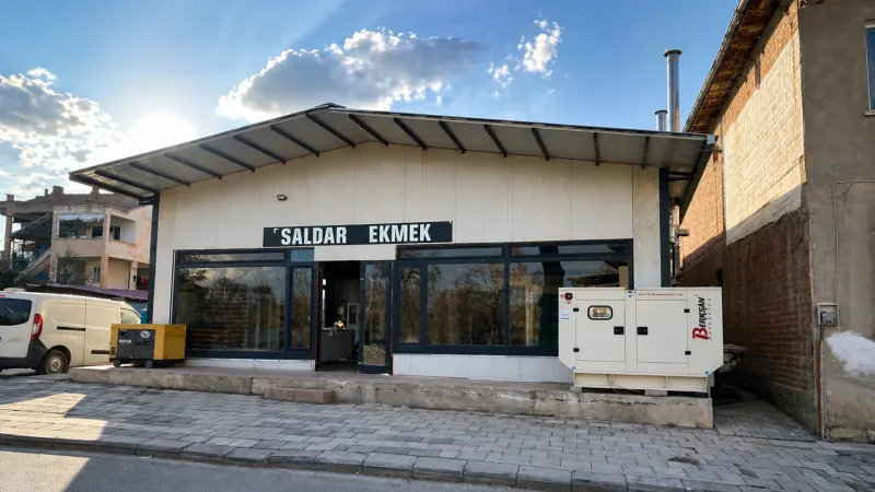 Saldar Ekmek üretim tesisi dış cephe ve jeneratör yerleşimi